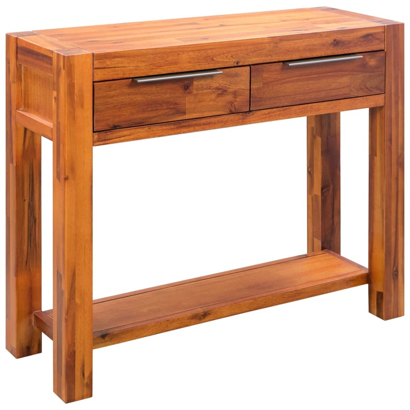Berkfield Console Table Solid Acacia Wood 86x30x75 cm