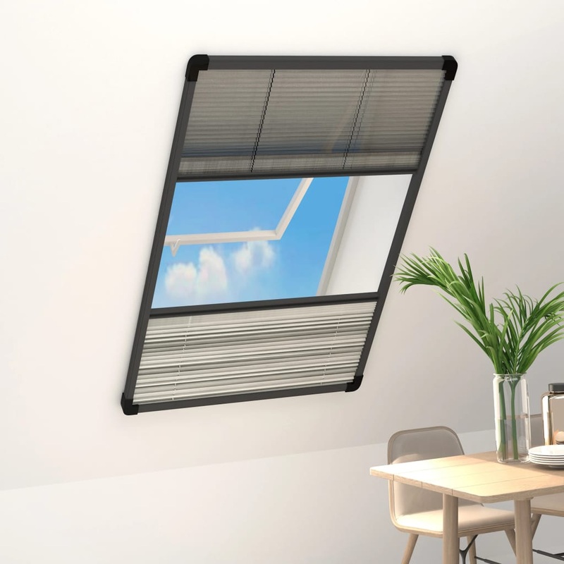 Berkfield Plisse Insect Screen for Windows Aluminium 80×160 cm with Shade