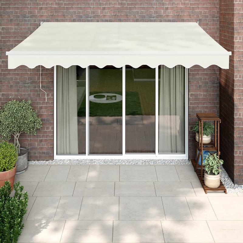 Berkfield Retractable Awning Cream 3×2.5 m Fabric and Aluminium
