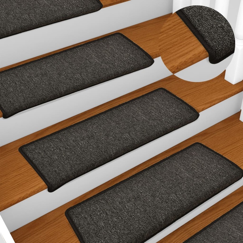 Berkfield Stair Mats 10 pcs 65x21x4 cm Anthracite