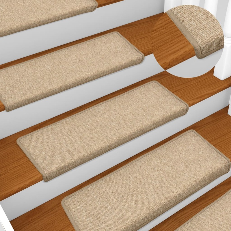 Berkfield Stair Mats 5 pcs 65x21x4 cm Taupe