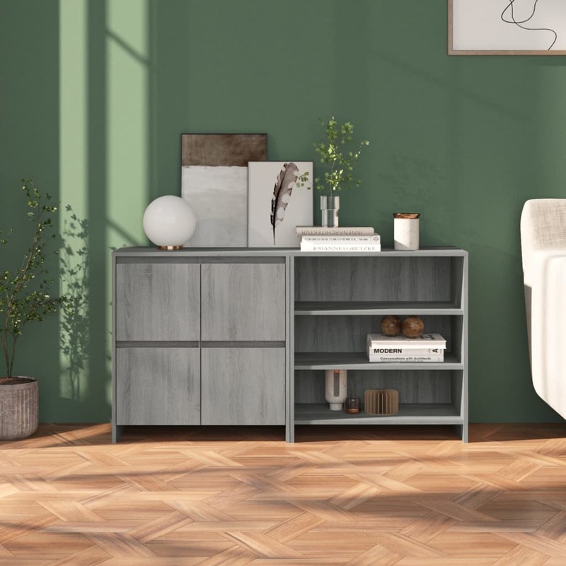 Berkfield 2 Piece Sideboard Grey Sonoma Engineered Wood