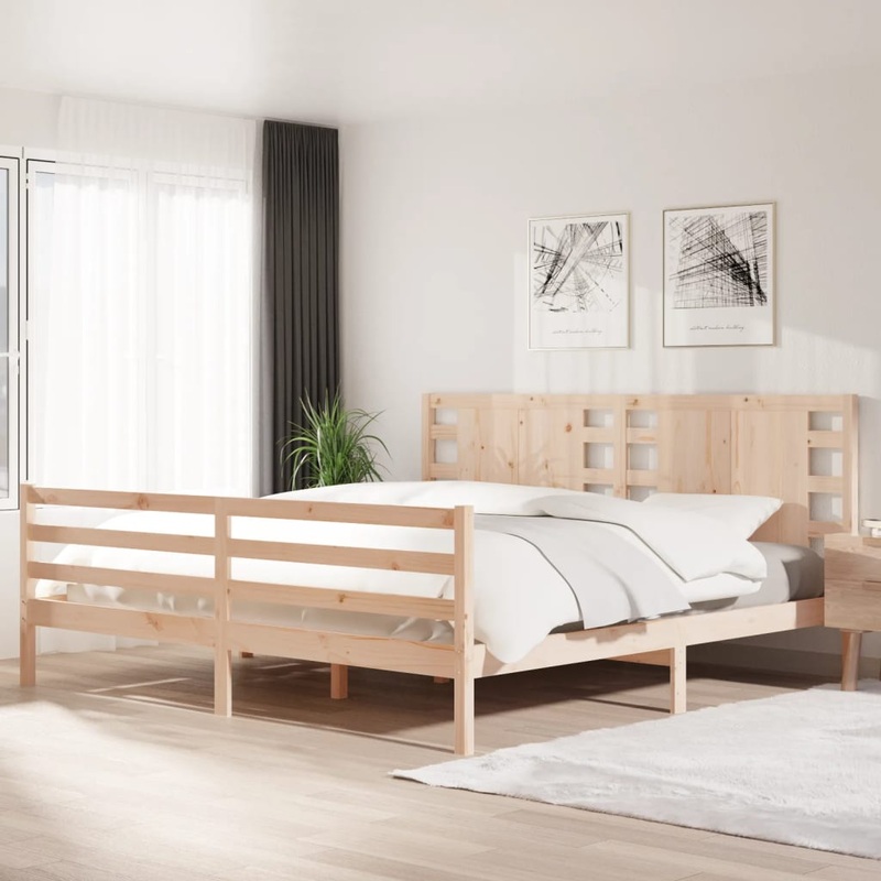 Berkfield Bed Frame Solid Wood Pine 200×200 cm