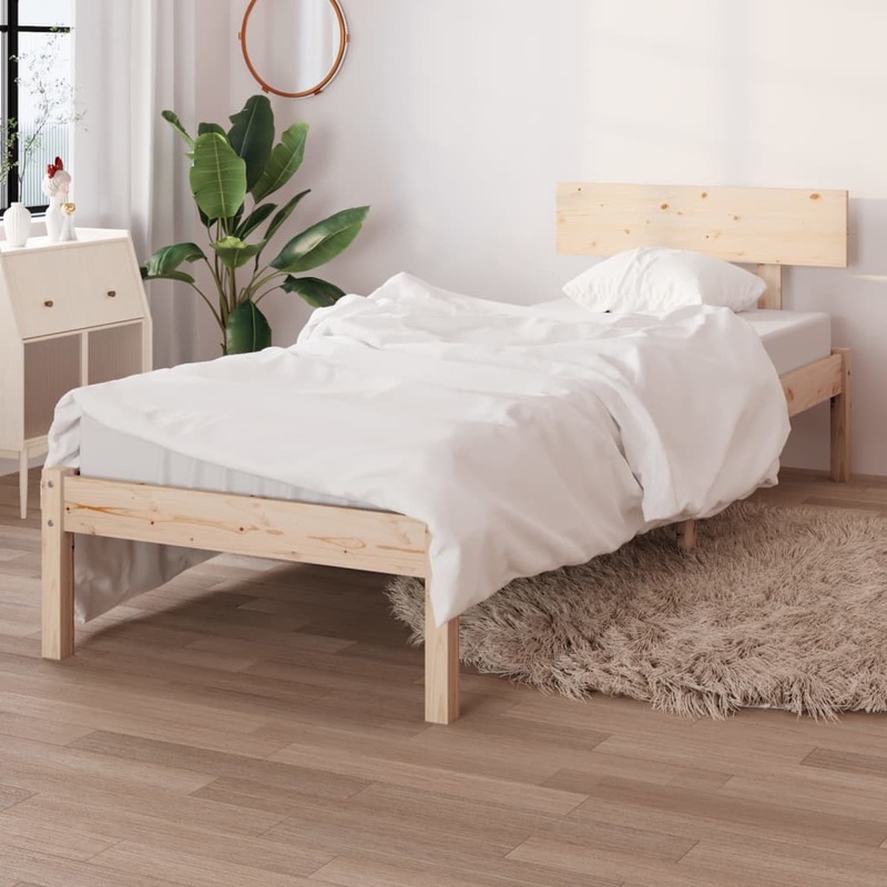 Berkfield Bed Frame Solid Wood Pine 90×190 cm Single