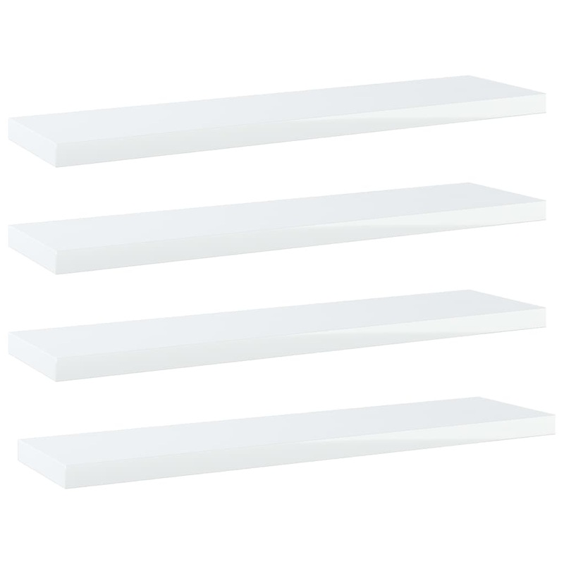 Berkfield Bookshelf Boards 4 pcs High Gloss White 40x10x1.5 cm Engineered Wood
