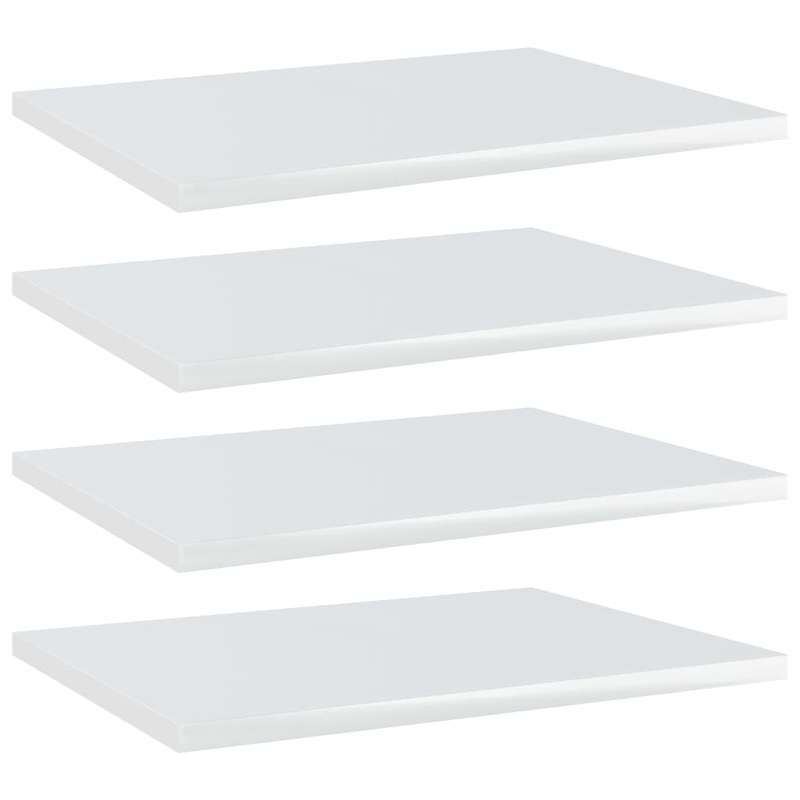 Berkfield Bookshelf Boards 4 pcs High Gloss White 40x30x1.5 cm Engineered Wood