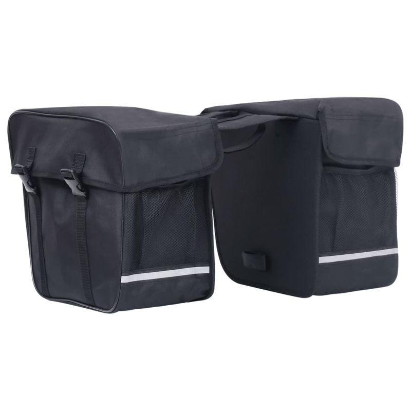 Berkfield Double Bicycle Bag for Pannier Rack Waterproof 35 L Black