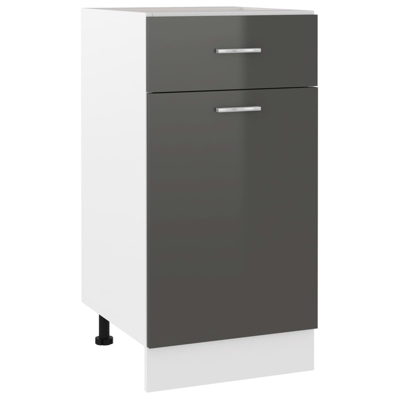 Berkfield Drawer Bottom Cabinet High Gloss Grey 40x46x81.5 cm Engineered Wood