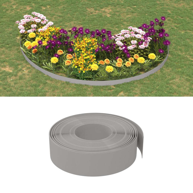 Berkfield Garden Edgings 3 pcs Grey 10 m 15 cm Polyethylene