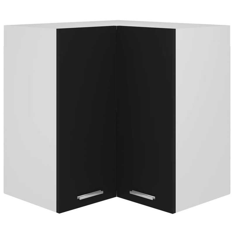 Berkfield Hanging Corner Cabinet Black 57x57x60 cm Engineered Wood