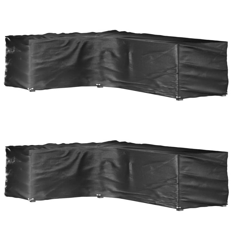 Berkfield L-Shaped Garden Furniture Covers 2 pcs 16 Eyelets 210x260x80 cm