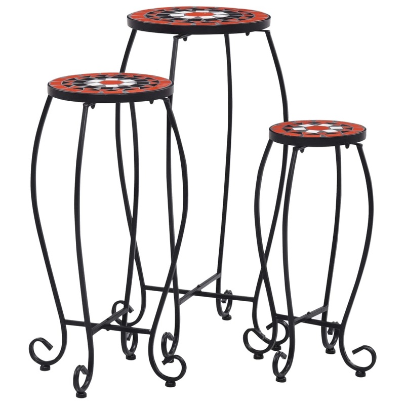 Berkfield Mosaic Tables 3 pcs Terracotta and White Ceramic
