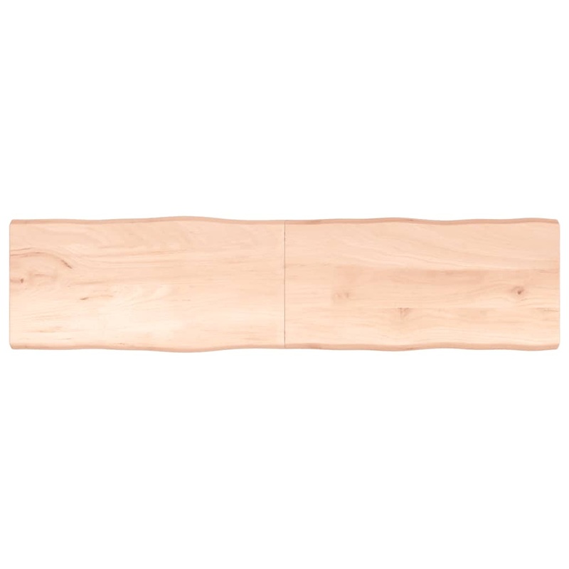 Berkfield Table Top 200x50x4 cm Untreated Solid Wood Oak Live Edge