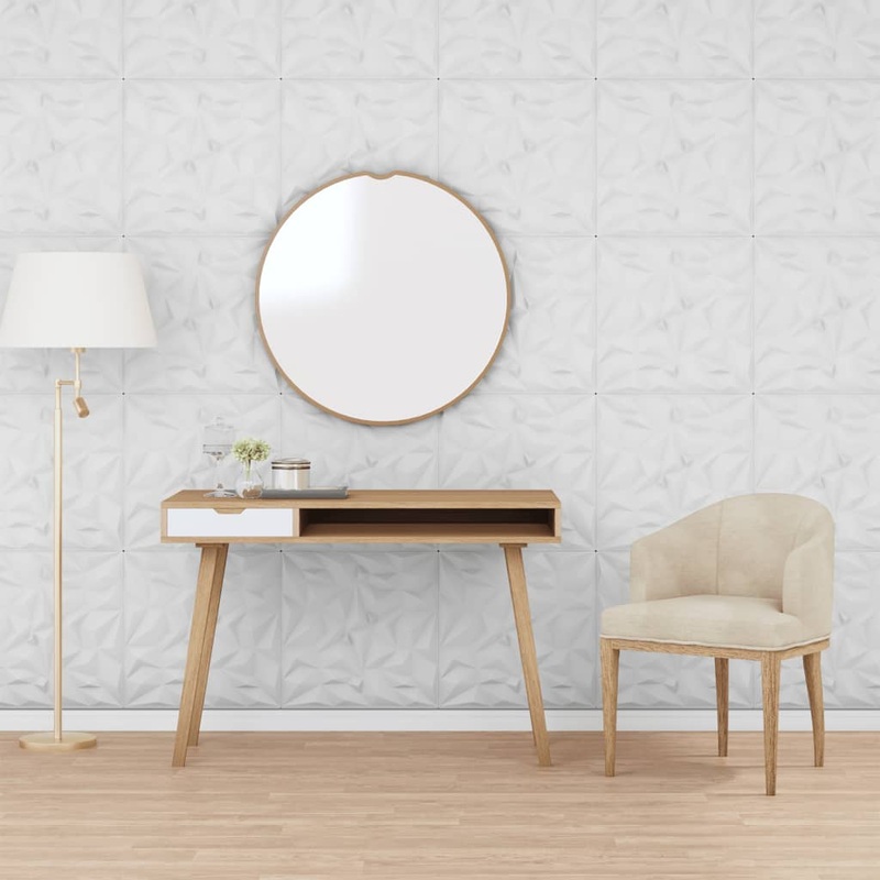 Berkfield Wall Panels 12 pcs White 50×50 cm EPS 3 m__ Amethyst