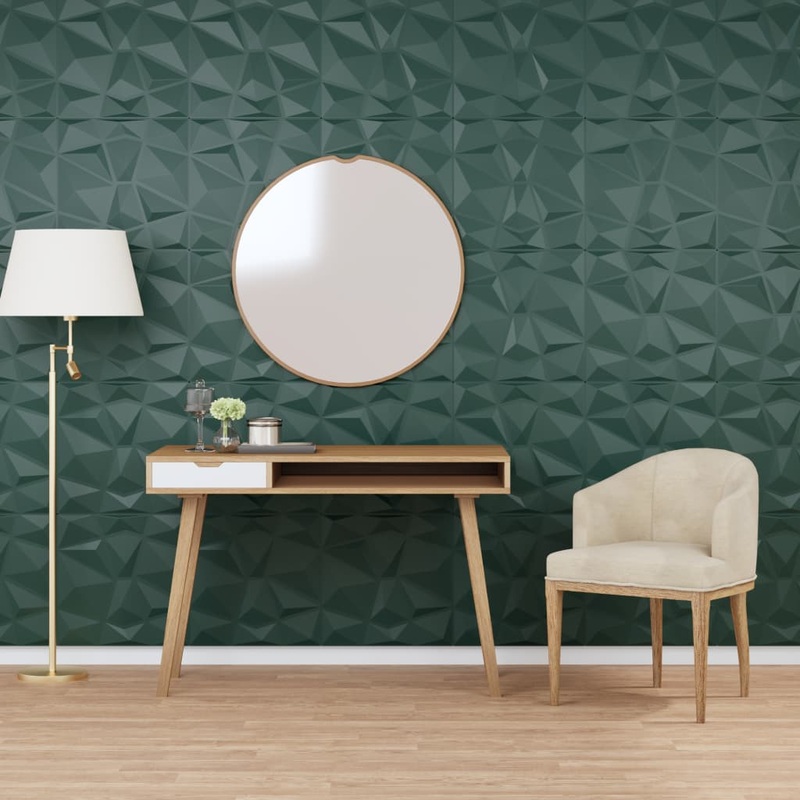 Berkfield Wall Panels 24 pcs Green 50×50 cm EPS 6 m__ Diamond