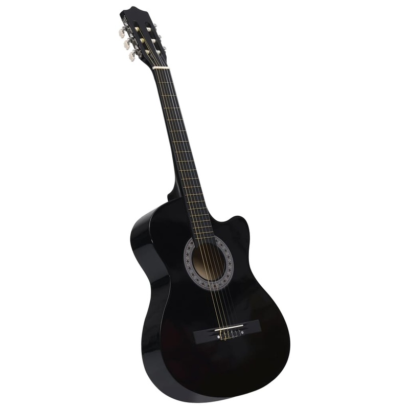 Berkfield Western Classical Cutaway Guitar with 6 Strings Black 38