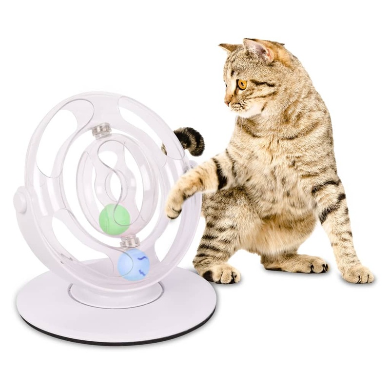 FLAMINGO Electronic Cat Toy Dita Rotating Wheel White