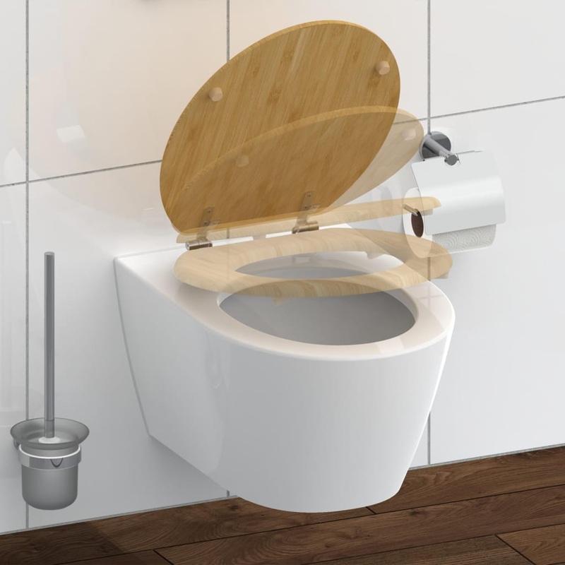 SCHTTE Toilet Seat Soft-close NATURAL BAMBOO