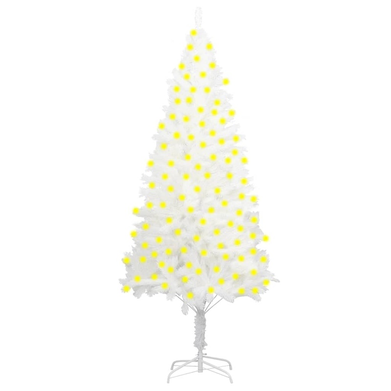 Berkfield Artificial Christmas Tree with LEDs White 210 cm