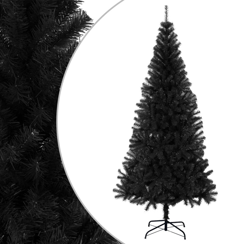 Berkfield Artificial Christmas Tree with Stand Black 240 cm PVC