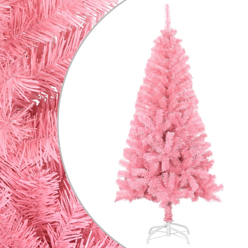 Berkfield Artificial Christmas Tree with Stand Pink 150 cm PVC