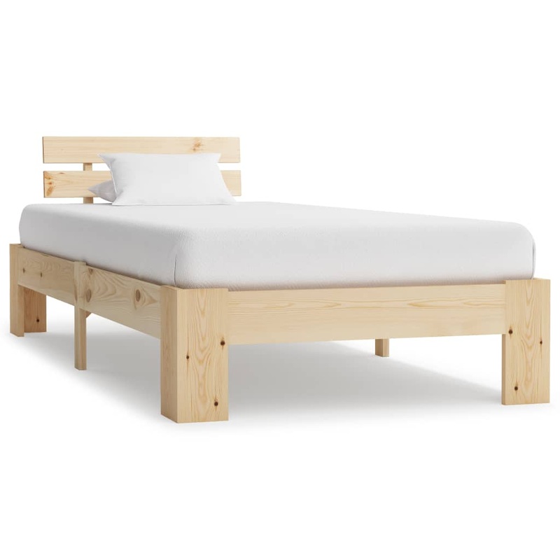 Berkfield Bed Frame Solid Pine Wood 100×200 cm