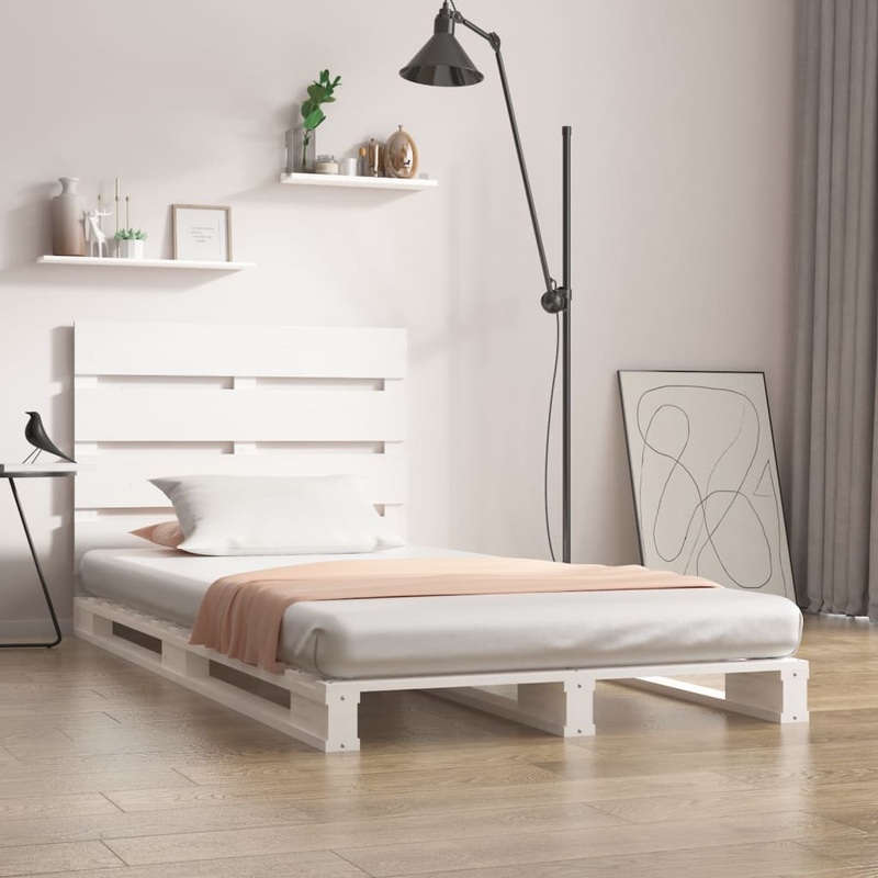 Berkfield Bed Frame White 90×200 cm Solid Wood Pine