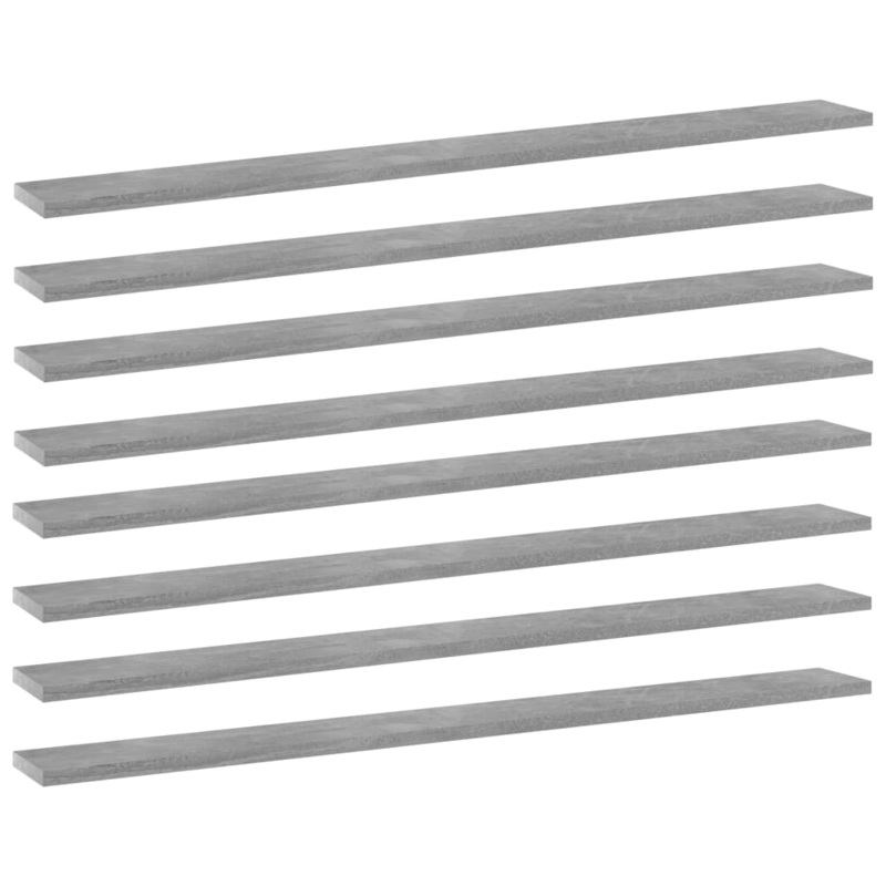 Berkfield Bookshelf Boards 8 pcs Concrete Grey 100x10x1.5 cm Engineered Wood