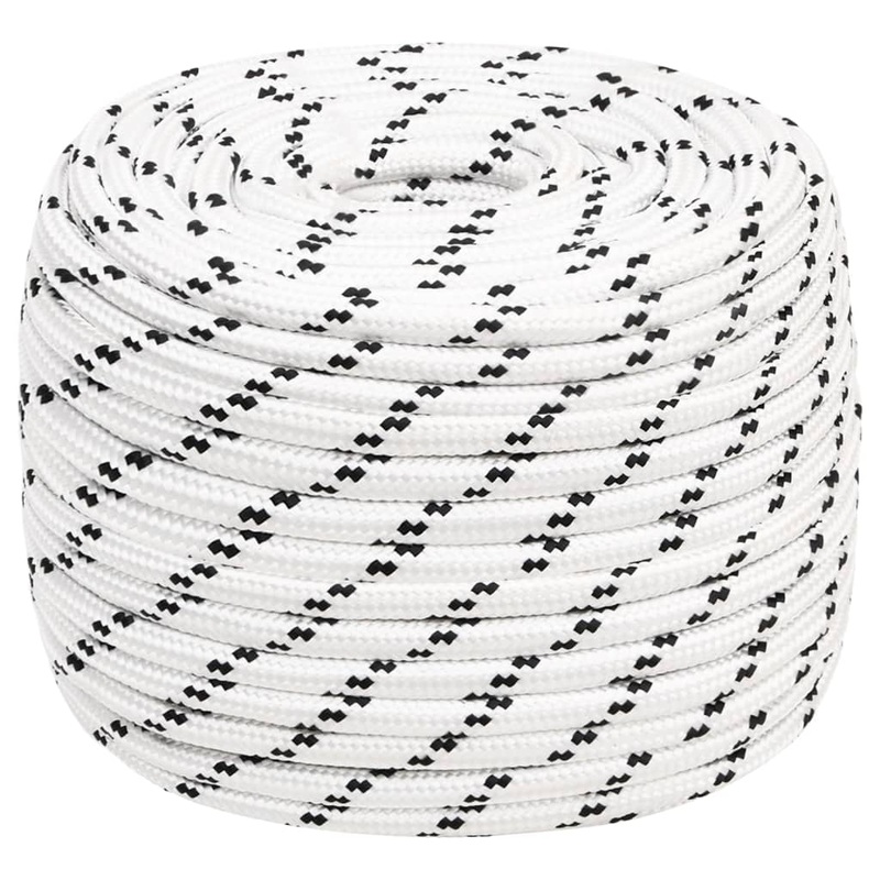 Berkfield Braided Boat Rope White 12 mmx100 m Polyester