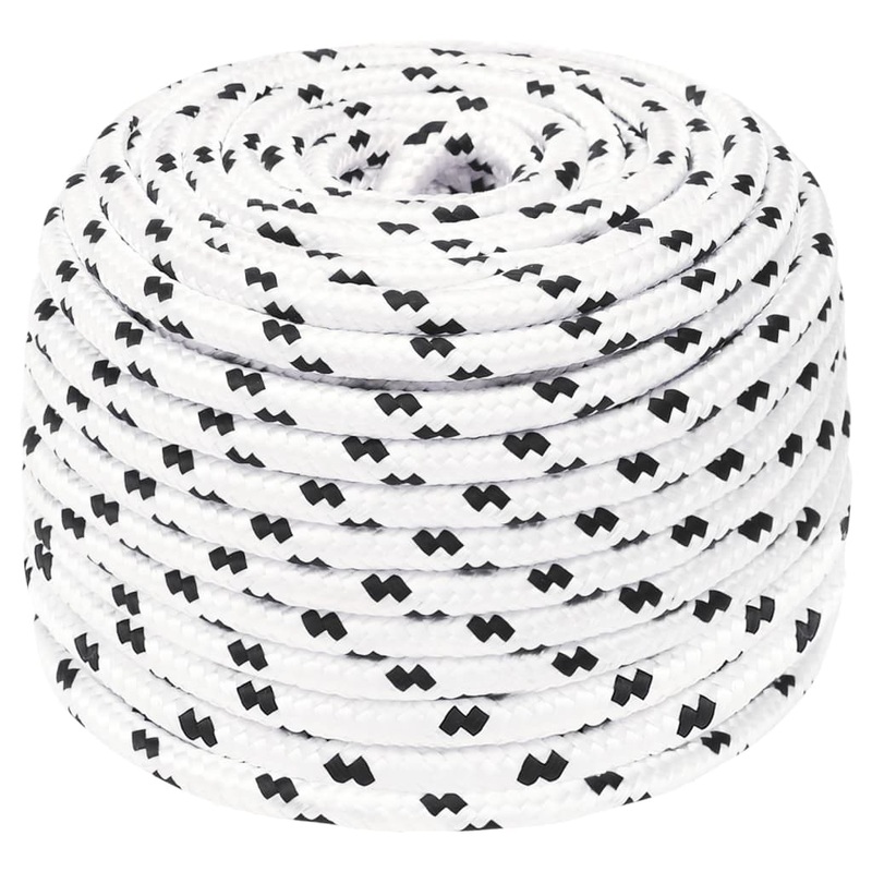Berkfield Braided Boat Rope White 6 mmx100 m Polyester