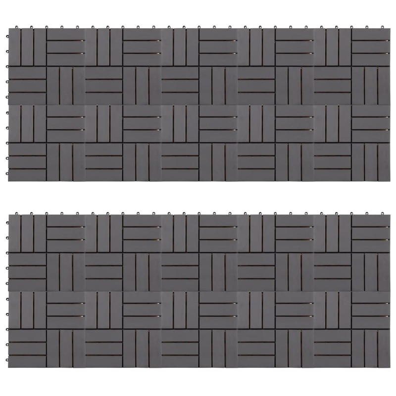 Berkfield Decking Tiles 20 pcs Grey Wash 30×30 cm Solid Acacia Wood