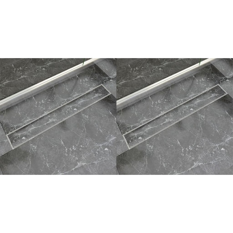 Berkfield Linear Shower Drain 2 pcs 830×140 mm Stainless Steel