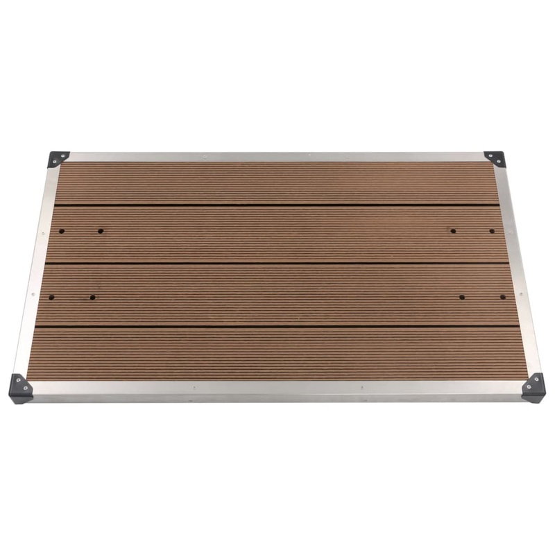 Berkfield Outdoor Shower Tray WPC Stainless Steel 110×62 cm Brown