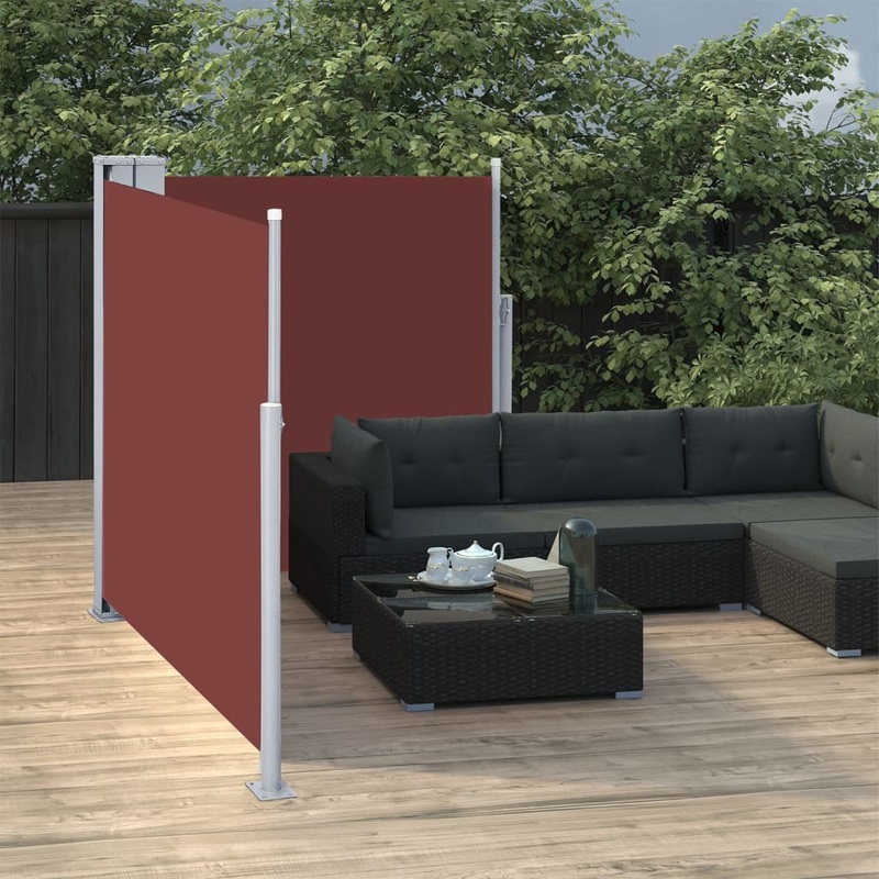Berkfield Retractable Side Awning Brown 100×600 cm