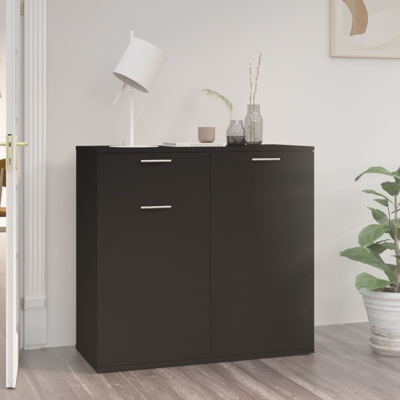 Berkfield Sideboard Black 80x36x75 cm Engineered Wood