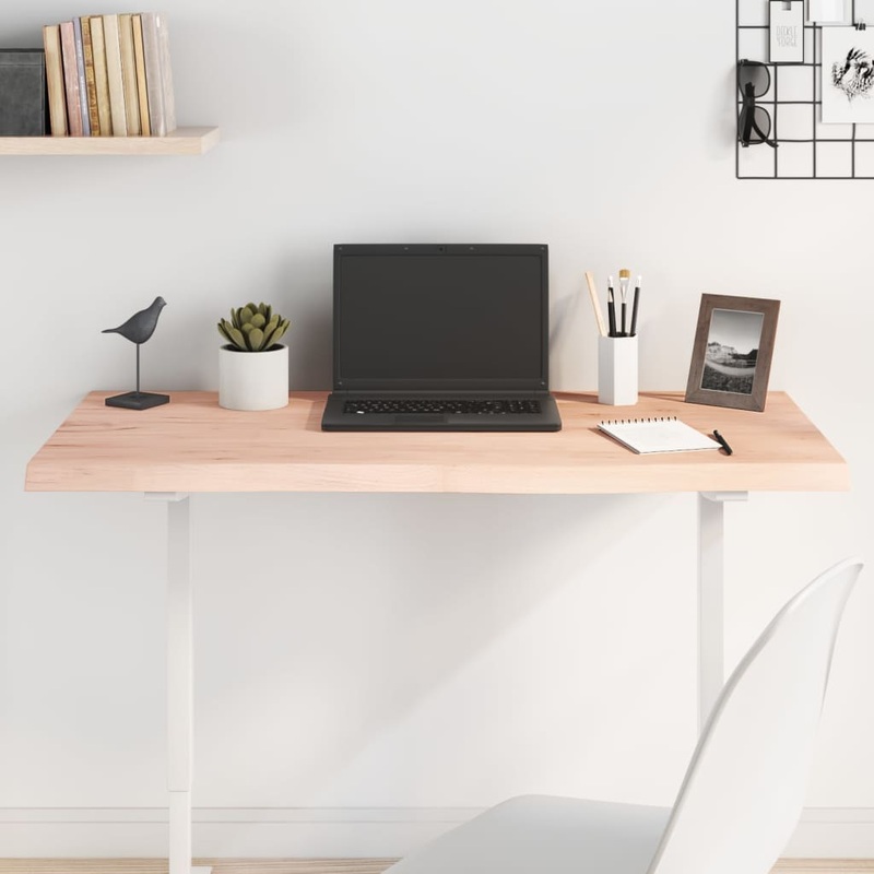 Berkfield Table Top 100x60x4 cm Untreated Solid Wood Oak