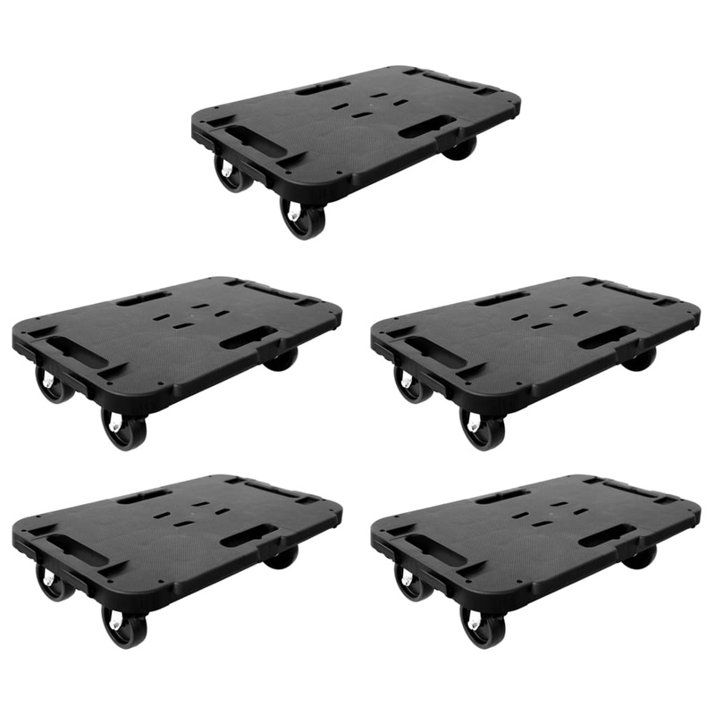 Berkfield Transport Trolleys 5 pcs Black Polypropylene 300 kg