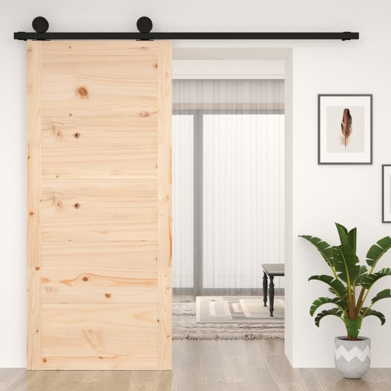 Berkfield Barn Door 90×1.8×204.5 cm Solid Wood Pine