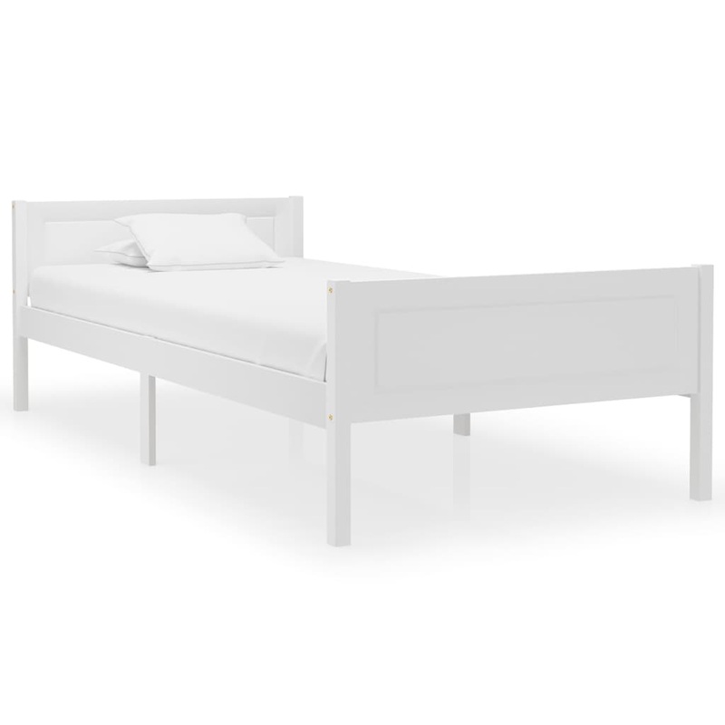 Berkfield Bed Frame Solid Pinewood White 100×200 cm