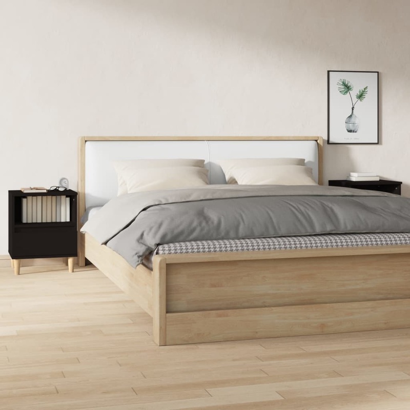 Berkfield Bedside Cabinets 2 pcs Black 40x35x50 cm