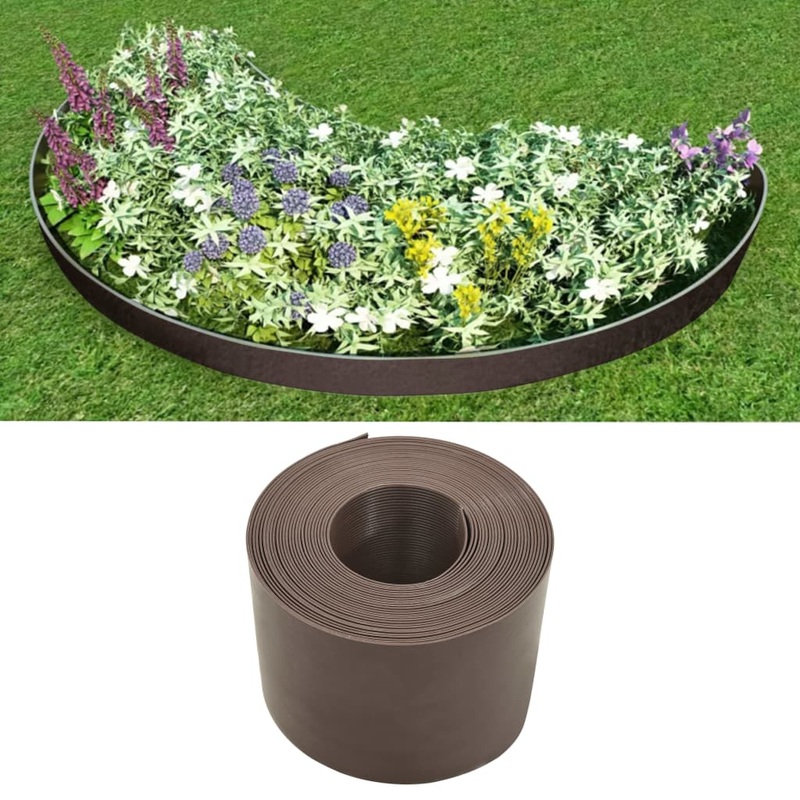 Berkfield Garden Edging Brown PE 10 m 20 cm