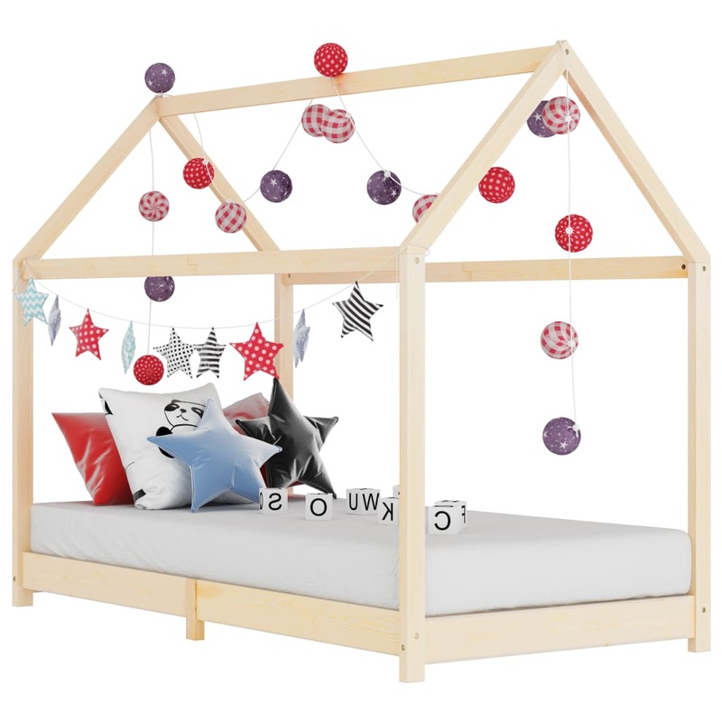 Berkfield Kids Bed Frame Solid Pine Wood 90×200 cm