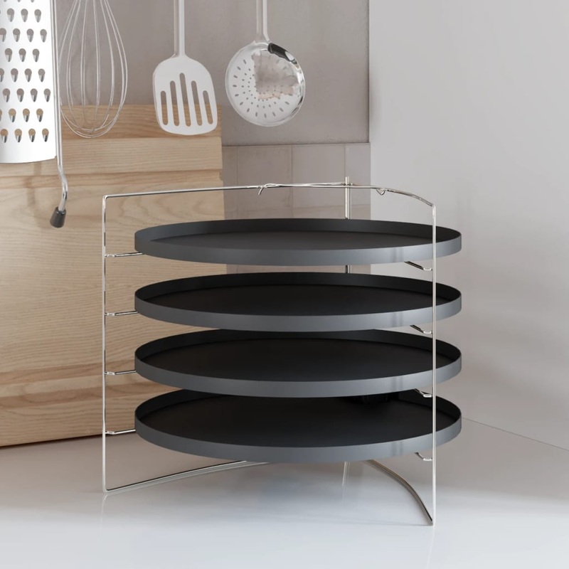Berkfield Pizza Pans 4 pcs with Rack _ 28 cm Steel