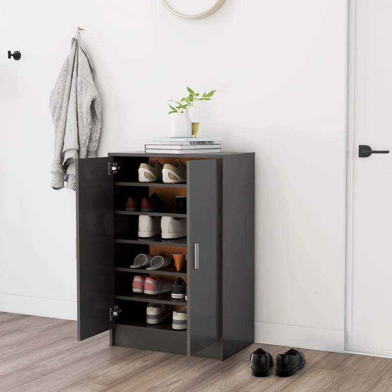 Berkfield Shoe Cabinet Grey 60x35x92 cm Engineered Wood