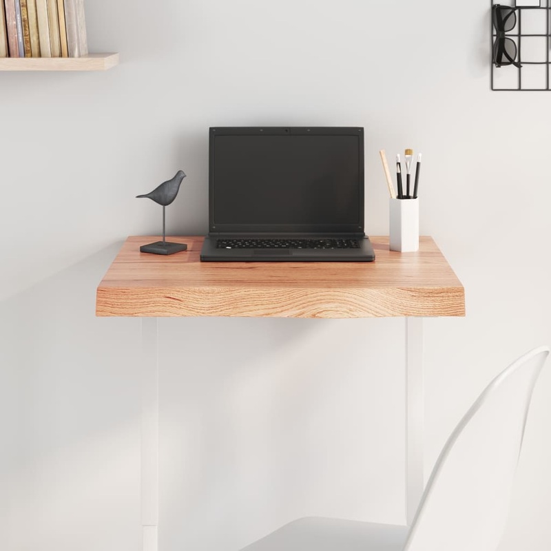 Berkfield Table Top Light Brown 60x40x6 cm Treated Solid Wood Oak