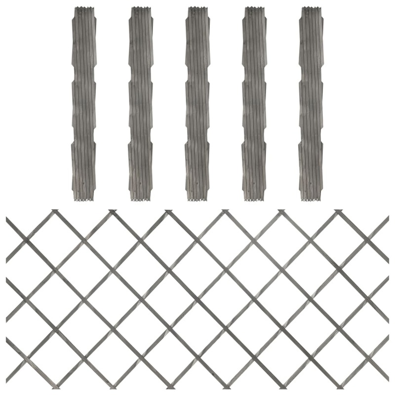 Berkfield Trellis Fences 5 pcs Grey Solid Firwood 180×80 cm