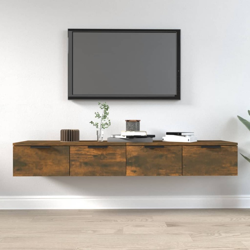 Berkfield Wall Cabinets 2 pcs Smoked Oak 68x30x20 cm Engineered Wood