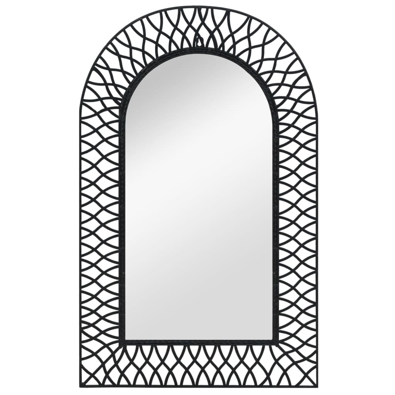 Berkfield Wall Mirror Arched 50×80 cm Black