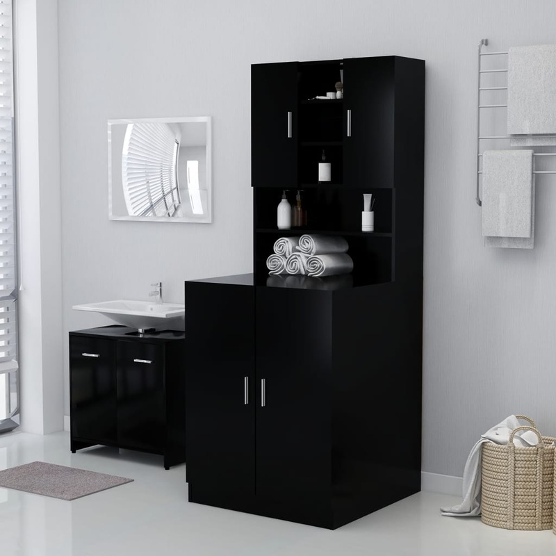 Berkfield Washing Machine Cabinet Black 71×71.5×91.5 cm