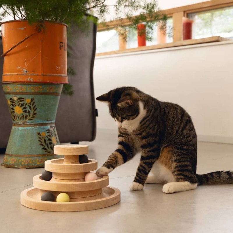 Designed by Lotte Cat Play Tower Mia 26×14.5 cm Wood